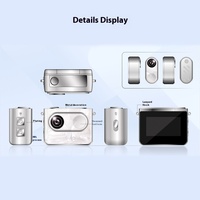 Caméra d'action argentée de taille compacte 4K |   Mini caméra sportive étanche 12MP en ABS et alliage d'aluminium, anti-tremblement, batterie 1840mAh 5V, tout inclus