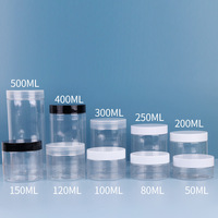 Pots en plastique PET avec couvercle, disponible en plusieurs couleurs, 30ml, 50ml, 60ml, 80ml, 100ml, 120ml, 150ml, 200ml, 250ml, 300ml, 400ml, 500ml, 800 pièces