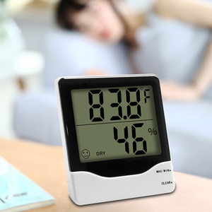 Thermomètre hygromètre numérique pour serre <span class=keywords><strong>avec</strong></span> grand écran LCD, thermomètre hygromètre domestique <span class=keywords><strong>avec</strong></span> indicateur de niveau de confort, couleur blanche - Product Image 6