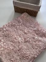 Ruban de dentelle dimensionnelle en polyester transparent, tissu brodé de sequins pour robes, robes de soirée et costumes de spectacle