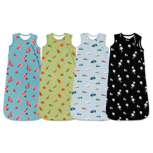 Sacs de couchage pour bébé en bambou biologique sans manches sac de couchage pour bébé 1.5 TOG impression personnalisée sac de couchage pour nouveau-né vêtements de bébé dormeur - Product Image 1