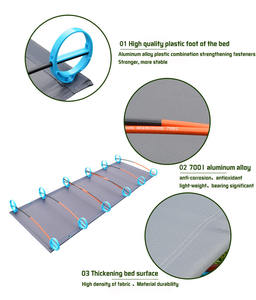 <span class=keywords><strong>Lit</strong></span> <span class=keywords><strong>de</strong></span> Camping en aluminium pliable ultraléger et Compact pour l'extérieur, <span class=keywords><strong>lit</strong></span> <span class=keywords><strong>de</strong></span> couchage <span class=keywords><strong>de</strong></span> jardin pour une personne - Product Image 2