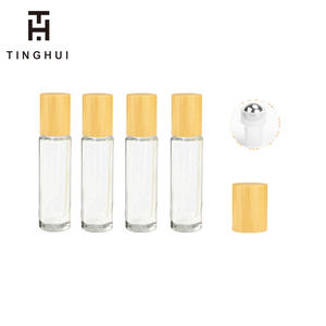 Flacons roll-on en verre dépoli ambré clair de 10 ml, vides et rechargeables, avec bouchon en bambou, pour échantillons d'huiles essentielles – NOUVEAU - Product Image 2