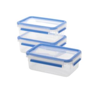 Emsa Food <b>Storage</b> <b>Container</b> 1l Clip Close Set Blue 3 Pack - Product Image 1