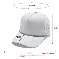 Gorra de Béisbol Personalizada de 5 Paneles con Parche de PVC, Protección Solar, Visera Curva, Corte Láser, Perforada, Cierre a Presión, Gorra de Golf