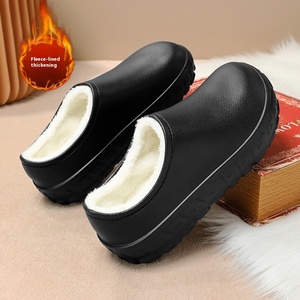 Automne hiver épaissi doublé polaire maison pantoufles hommes femmes imperméable cuisine travail chaussures Chef chaussures coton pour la chaleur - Product Image 2