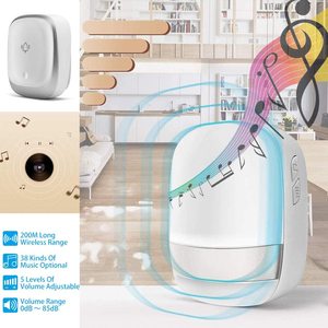 ผู้สูงอายุ/คนหูหนวกประตูระฆัง7สีไฟกระพริบบ้านเพลงไร้สายออด - Product Image 5