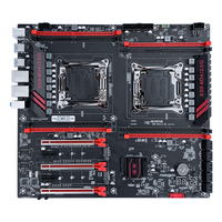 Motherboard Gaming Komputer New South China X99 8D4/2.5G Dual CPU DDR4 256G E-ATX Intel Antarmuka Hard Disk SATA