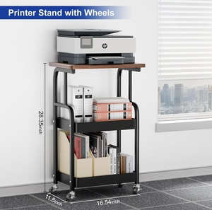 Chariot d'imprimante à <span class=keywords><strong>3</strong></span> niveaux, étagère de rangement, bureau, maison, ordinateur, table pour ordinateur portable - Product Image 2