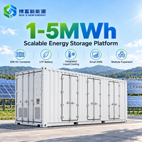 Conteneur de stockage d'énergie (BESS) LiFePO4 1-5 MWh 20 pieds HC avec refroidissement liquide, EMS, RS485, pour systèmes solaires, éoliens et hybrides, OEM 42 tonnes BOX-E