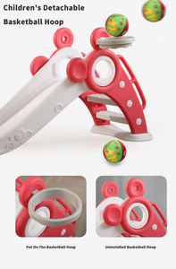 Tobogán de plástico para bebé, Tobogán de juguete para niños pequeños con aro de baloncesto, Tobogán ecológico seguro y suave, novedad - Product Image 5