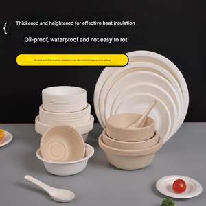 Assiettes jetables personnalisées en bagasse de canne à sucre, compostables et écologiques, de 5, 6, 7, 8, 9, 10 pouces, pour fêtes et dîners - Product Image 2