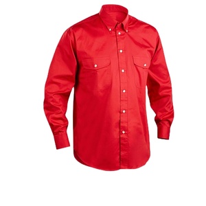 Commercio all'ingrosso OEM Custom Mutil tinta unita pura manica lunga blu Navy camicie da uomo botton up camicia da lavoro camicia da uomo per gli uomini - Product Image 4