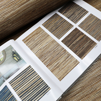 Papel Tapiz de Yute Natural MYWIND con Reverso Dorado Champán para Decoración de Interiores de Hoteles y Hogares, Revestimiento de Paredes Hecho a Mano