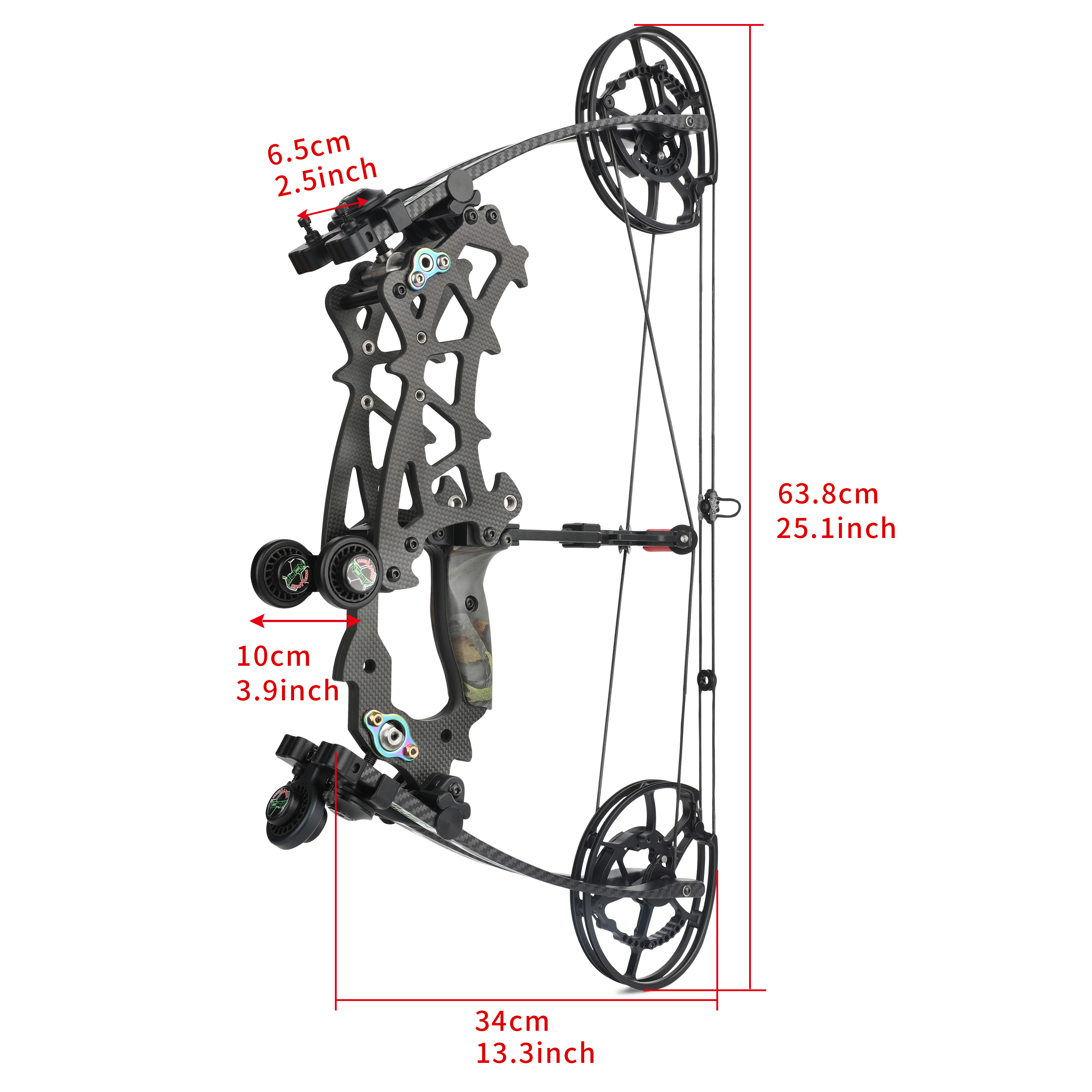 アメイグス 40-70lb カーボンコンパウンドボウ 25-30インチ調整可能 
