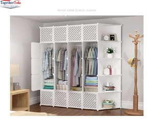 Armario de Almacenamiento de Plástico con Barras para Colgar, Compartimentos Plegables, Diseño Multifuncional para Organización de Ropa - Product Image 6