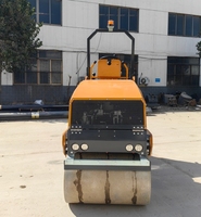 1 tonne 2 tonnes hydraulique Double tambour rouleau de route gaz/moteur diesel Ride-On vibratoire à vendre avec des composants de moteur de pompe à noyau