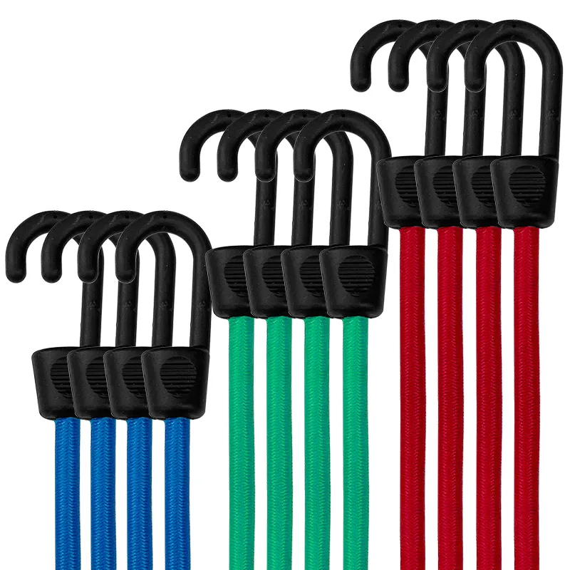 Tali bagasi tali elastis tugas berat lateks dengan kait kabel Bungee warna Multi fungsi kustom untuk olahraga luar ruangan