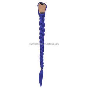 Tresses synthétiques lisses violettes <span class=keywords><strong>de</strong></span> 26 pouces <span class=keywords><strong>de</strong></span> long, <span class=keywords><strong>queue</strong></span> <span class=keywords><strong>de</strong></span> <span class=keywords><strong>cheval</strong></span>, <span class=keywords><strong>coiffure</strong></span> <span class=keywords><strong>de</strong></span> costume avec pinces pour enfants et filles, Halloween, Noël - Product Image 5