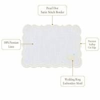 Napperon Moderne Brodé en Lin, Serviette de Table Thermorésistante, Tapis de Dîner pour Mariage et Banquet, Rayé/Uni, Fait Main, Décoration Maison