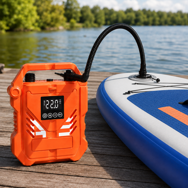 Electric Air Pump for Inflatable SUP Paddle Board with High Pressure Fast Inflation and Automatic Shut Off