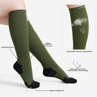 Chaussettes de compression sportives en coton, hauteur genou, personnalisées, athlétiques, anti-transpiration, pour la course à pied, le cyclisme, les voyages et la gym