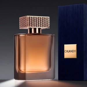 Kunden spezifische luxuriöse farbige quadratische Glas parfüm flasche mit Box 50ml 100ml Sprüh flaschen mit ätherischen Ölen - Product Image 1