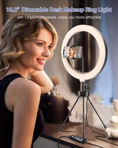 <span class=keywords><strong>Amazon</strong></span> 10 "iluminación fotográfica anillo de luz autofoto con soporte del trípode para el Stream en vivo/<span class=keywords><strong>MAQUILLAJE</strong></span> - Product Image 2