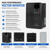 Convertisseur de fréquence VFD VSD robuste 7,5 kW/10 CV, monophasé 220 V vers triphasé 380 V, variateur de vitesse pour moteur AC et compresseur