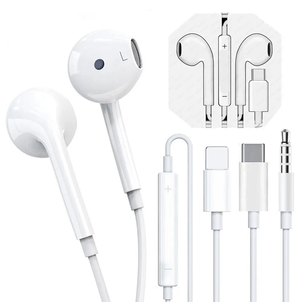 3.55Mm Noise Cancelling Headphones Wired Bass Original Earphones For Apple Wired Earphone For Iphone with mic