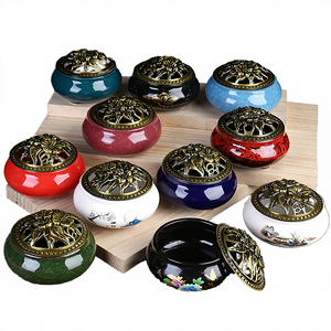 Brûleur d'encens en céramique céladon, petit four à aromathérapie, diffuseur d'encens pour la maison, fournitures bouddhistes, fabrication en usine, toutes saisons - Product Image 4