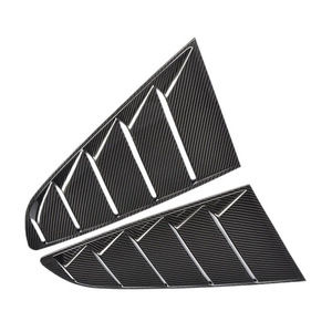 Ford Mustang Side Air Intake <b>Panel</b> Carbon Fiber Texture Black Painted 15-22 Rear <b>Window</b> Louvers - Product Image 1