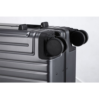 Bagage à main, valise rigide à cadre en aluminium sans fermeture à glissière avec serrure TSA, spinner silencieux universel pivotant à 360 degrés