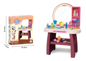 Recién llegado, <span class=keywords><strong>tocador</strong></span> rosa para niñas, mesa de espejo, lavabo de baño, juego de <span class=keywords><strong>tocador</strong></span> con luz de inducción - Product Image 3