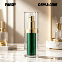 Flacon cosmétique mat sous vide 15ml 30ml, contenant airless double couche avec insert intérieur en PP remplaçable pour sérum et lotion