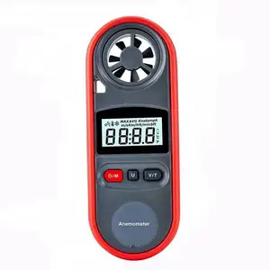 Anemometer Digital pengukur kecepatan angin genggam, untuk mengukur suhu angin dan pendingin angin dengan lampu latar LCD