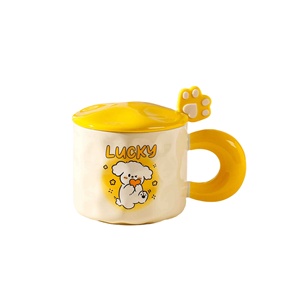 Số lượng lớn nhà máy giá rẻ phim hoạt hình động vật thiết kế gốm cốc cà phê công suất cao sứ <span class=keywords><strong>Mug</strong></span> Dog <span class=keywords><strong>Mug</strong></span> gốm với muỗng và xử lý - Product Image 5
