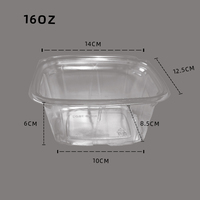 Boîte à emporter en plastique PE transparent pour pâtes fraîches, conteneur jetable à clapet pour restaurants italiens et livraison de nouilles artisanales
