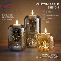 Portavelas de Vidrio Borosilicato, Portavelas de Luz Ambiental, Decoración para Spa, Yoga, Navidad, Mesa, Venta al por Mayor, Regalos para el Hogar