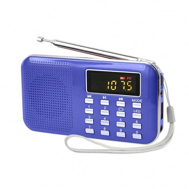Mini USB SD MP3 Audio Player with Digital FM Radio Receiver Built-In LED Screen Rechargeable Battery Portable Design