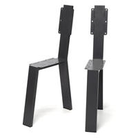 Pieds de banc trapézoïdaux noirs robustes, modernes, en fonte et acier, pour meubles industriels DIY, cadres métalliques pour bancs
