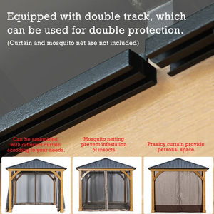 Gazebo <span class=keywords><strong>de</strong></span> Jardín con Arco <span class=keywords><strong>de</strong></span> Acero y <span class=keywords><strong>Madera</strong></span>, Pérgola Ecológica <span class=keywords><strong>de</strong></span> Policarbonato <span class=keywords><strong>para</strong></span> Patio Exterior - Product Image 6