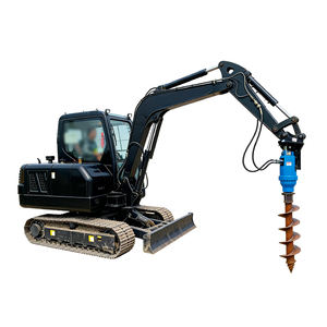 Máy khoan đất thủy lực gắn trên máy xúc, được trang bị giàn khoan và mũi khoan - Product Image 6