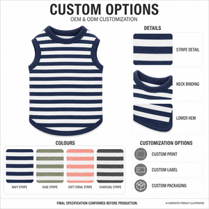 Striped Sleeveless Dog Tank Top dog outfitspet <b>clothes</b> oem pet <b>clothes</b> Soft Breathable Stripe Pet Vest Multi Colo - Product Image 4