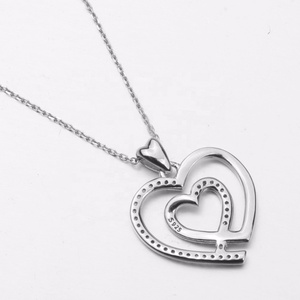 <span class=keywords><strong>Je</strong></span> <span class=keywords><strong>T</strong></span>'aime à la Lune et Retour Collier Coeur En Cristal De Mode Bijoux Nouveau 925 En Argent Sterling Bijoux CYD064 - Product Image 3