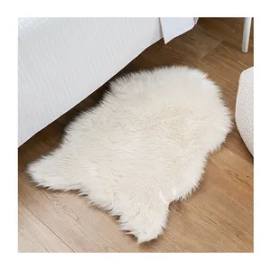 Long Vegan Fur Thick Faux Faux Sheep Skin Fuzzy Rug Fake Mink Fur Rug Home Decor Soft Aesthetic Fluffy Shag Shaggy Furry Carpet