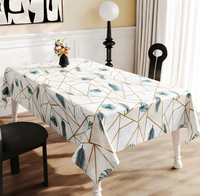 Nappe de table en PU de luxe à motif géométrique tropical palmier et lignes dorées, tailles et motifs personnalisés, imperméable et anti-taches, pour cuisine