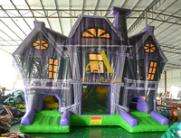 Taman hiburan tiup menyenangkan tema Halloween Pusat Permainan tiup taman bermain tiup dengan lubang bola