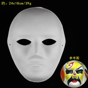 Halloween DIY Ópera de Pekín Máscaras de fiesta pintadas a mano Pulpa en blanco Cara completa Media cara para hombres Mujeres <span class=keywords><strong>Facebook</strong></span> Cat Fox Máscaras para - Product Image 2