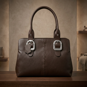 Bolso de Mano Plegable Ligero para Mujer BS International, 3L+, Cuero Genuino, Correa Extraíble, Cierre de Cremallera, Impermeable, Moderno, Grande - Product Image 2